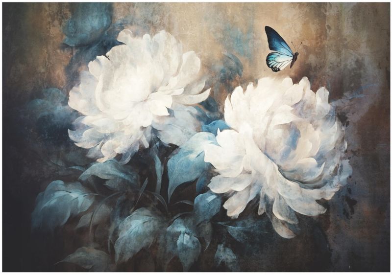 Fototapeta Na Flizelinie WALLARENA 400x280 cm Tapeta Do Sypialni Salonu Kwiaty Beton 1 szt.