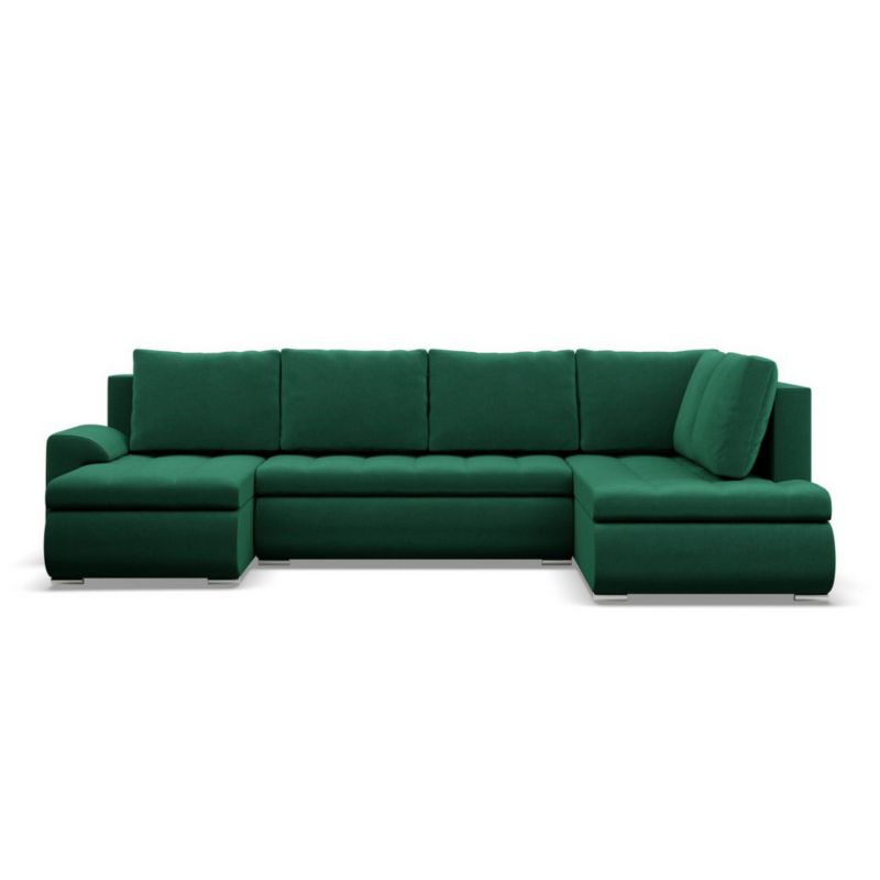 Narożnik U TYLETEGOTU rozkładany prawostronny BOSCO velvet butelkowa zieleń 1 szt