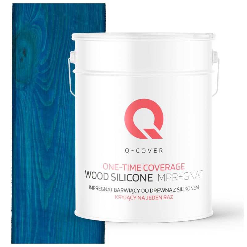 Impregnat Barwiący do Drewna z Silikonem Kryjący na Jeden Raz Q-Cover Niebieski 10L
