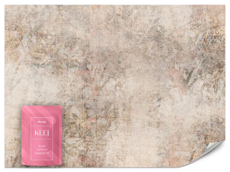 Fototapeta Muralo Mozaika z Pudrowymi Ornamentami na Betonie 100x70 cm 1szt.