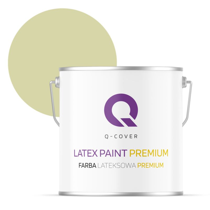 Farba Lateksowa Premium Plamoodporna do Ścian i Sufitów Q-Cover Groszkowy jasny H2464 Głęboki Mat 5L