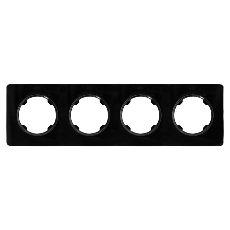 Ramka poczwórna DPM Solid Oval szklana czarna