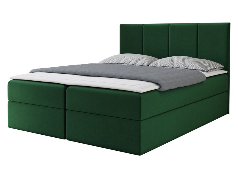 Łóżko kontynentalne MIRJAN 24 Rebos 140x200 plusz butelkowa zieleń 1 szt.