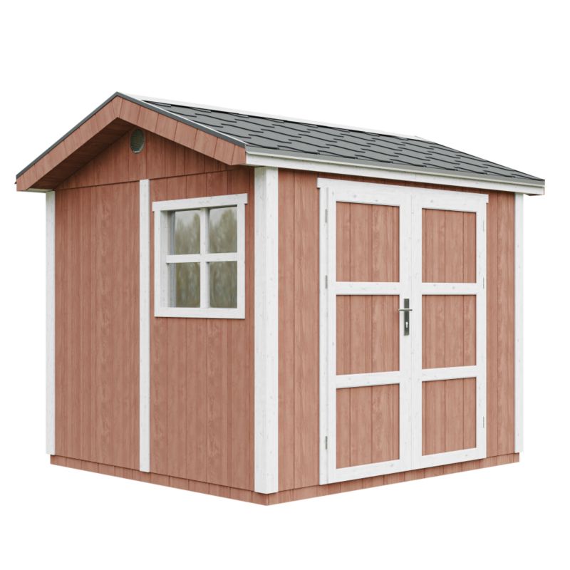 Domek ogrodowy Timbela M913A-REDWOOD RED 5.9 m² LP Smartside z podłogą i gontem bitumicznym 1 szt.