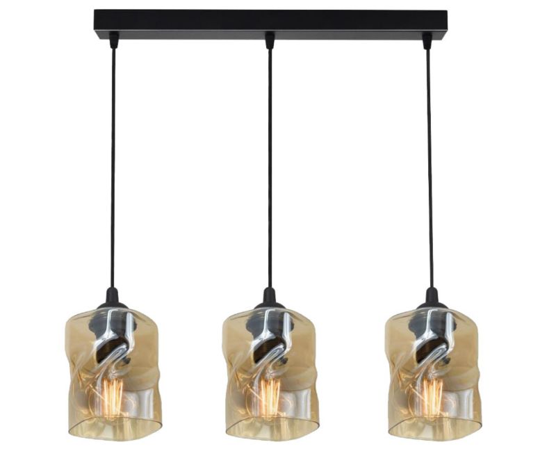 Lampa sufitowa Candellux Felis czarno-herbaciany wym: 100 x 62 x 10 cm 3xE27 x 60W 1 szt.