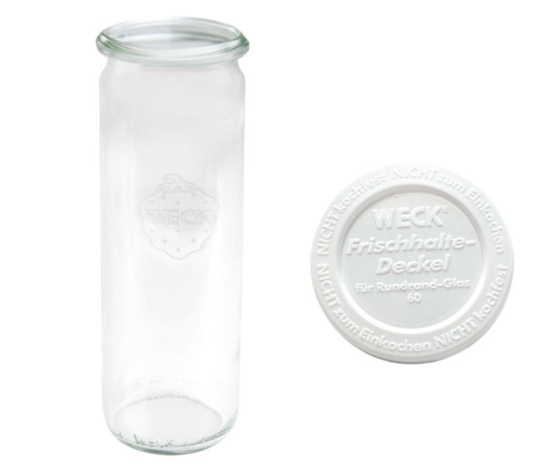 Słoik MODO24 Weck 600 ml fi 60 cylinder plastikowe wieko 1 kpl.