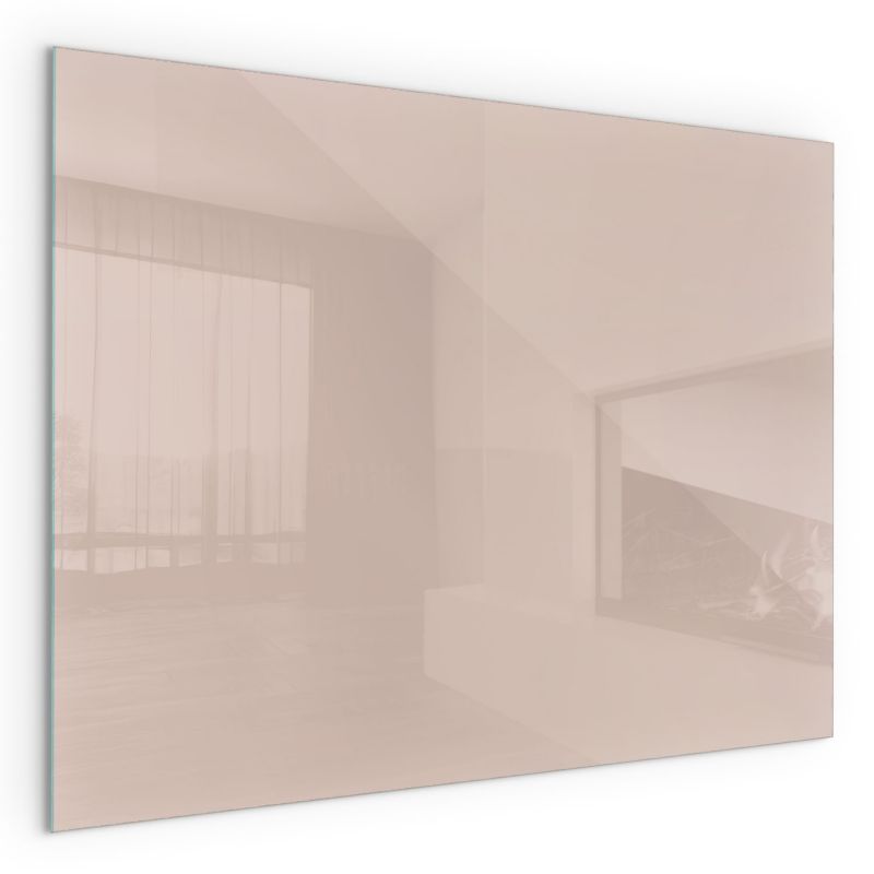 Szklana Podkładka Pod Kominek Prostokąt Wallfluent 80x60 cm Ciepły jasny brąz 1 szt.