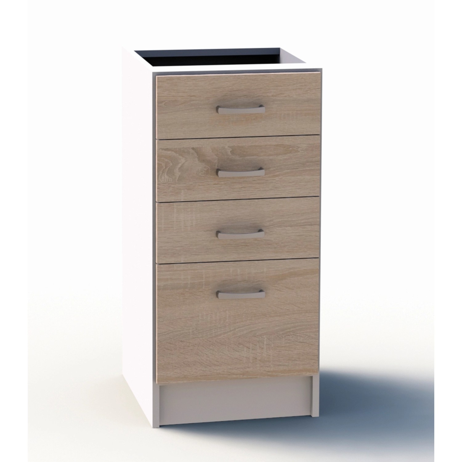 Black and White Style Szafka kuchenna dolna ADEL Dąb Sonoma z 4 szufladami 40 cm