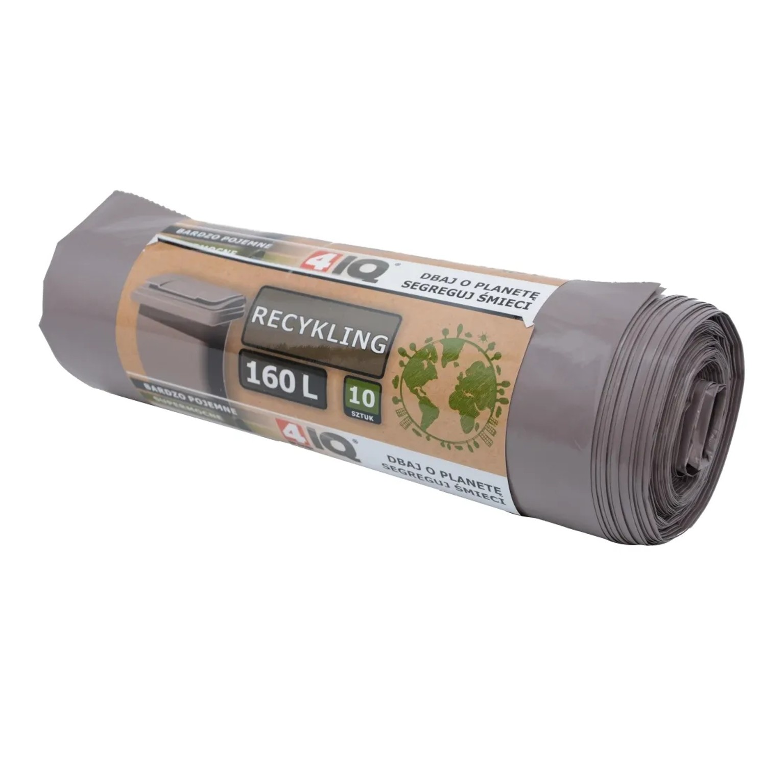 4IQ Worki do recyclingu brązowe 160 L - 10 szt.