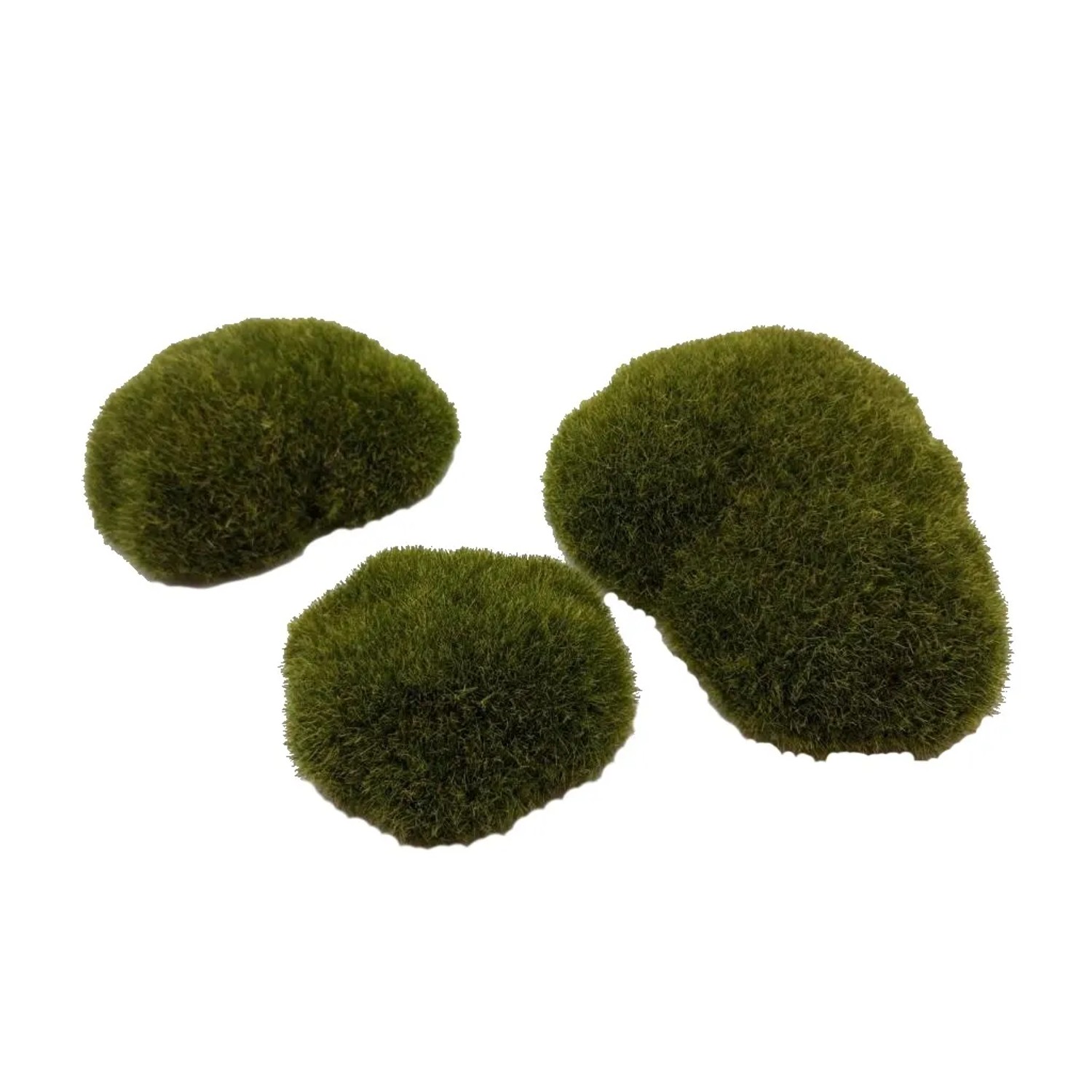 Kamienie pokryte sztucznym mchem 3szt