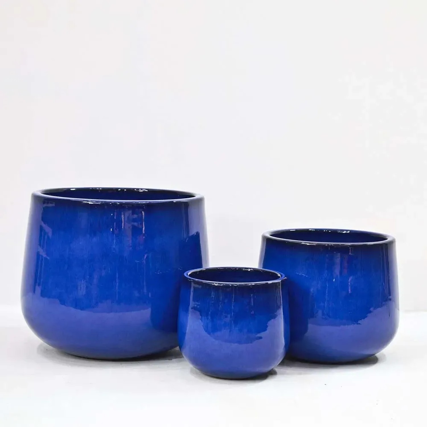 Donica szkliwiona Campana niebieska - 28 x 23,5 cm