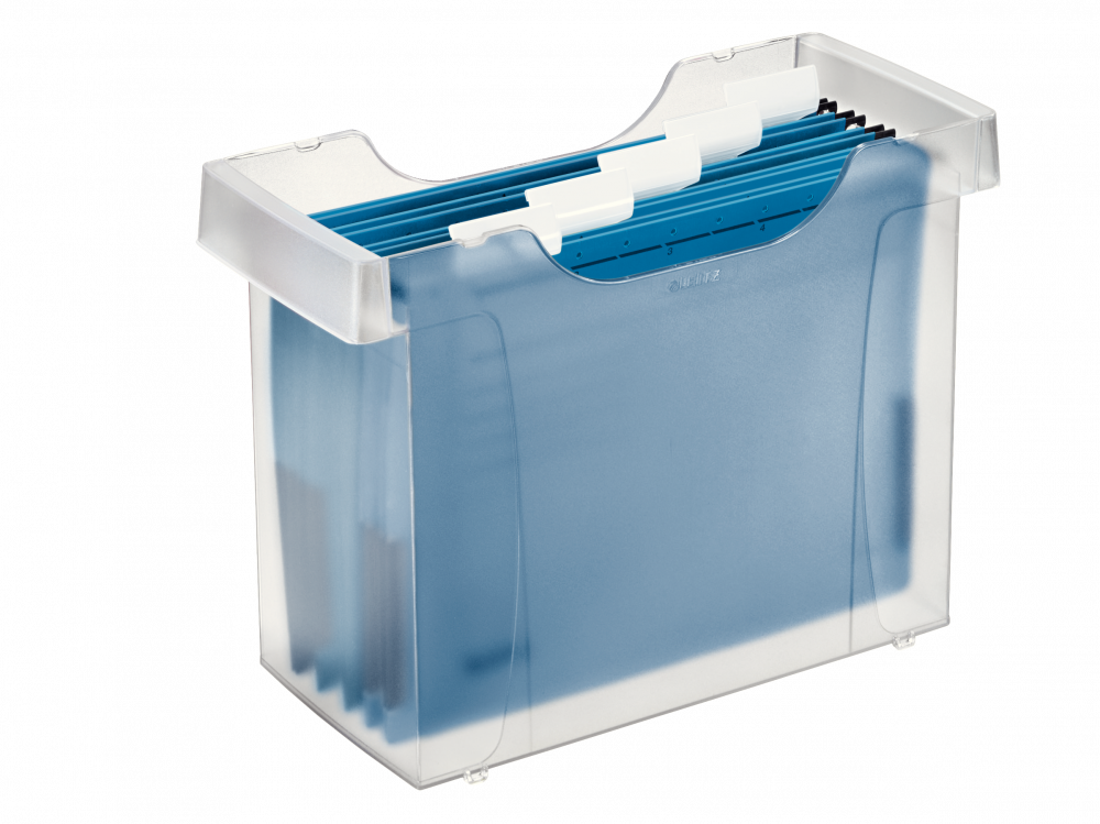 Pojemnik na 20 teczek zawieszanych Leitz Plus, A4, 370x280x162mm, mleczny