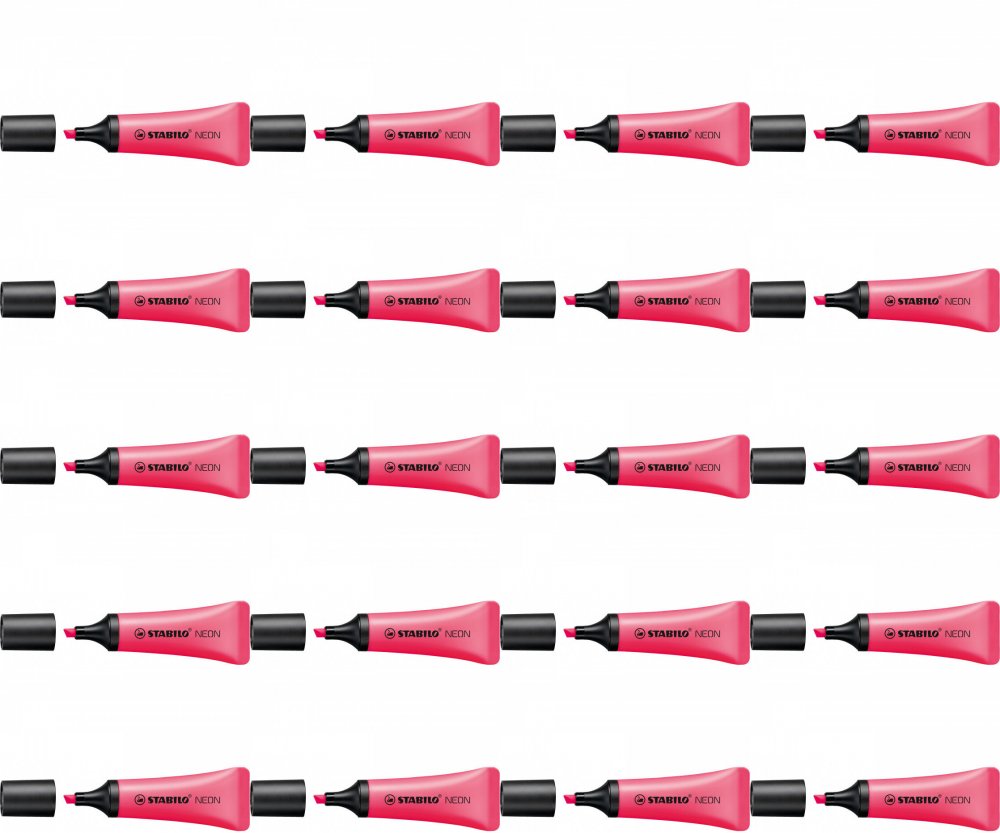 20x Zakreślacz Stabilo Neon 72/56, ścięta, różowy