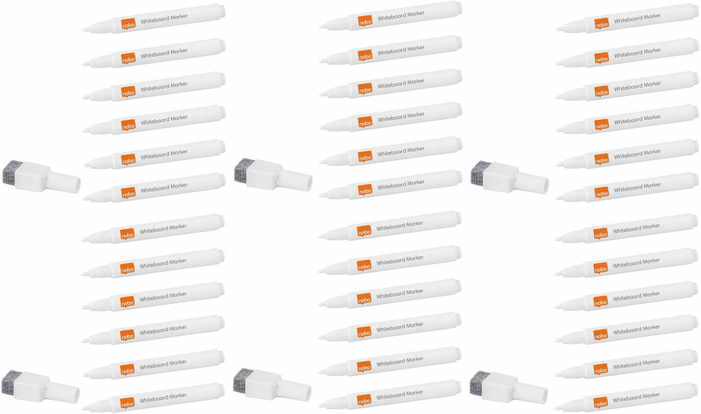 6x Markery suchościeralne do tablicy magnetycznej Leitz Cosy, okrągła, 6 sztuk, biały