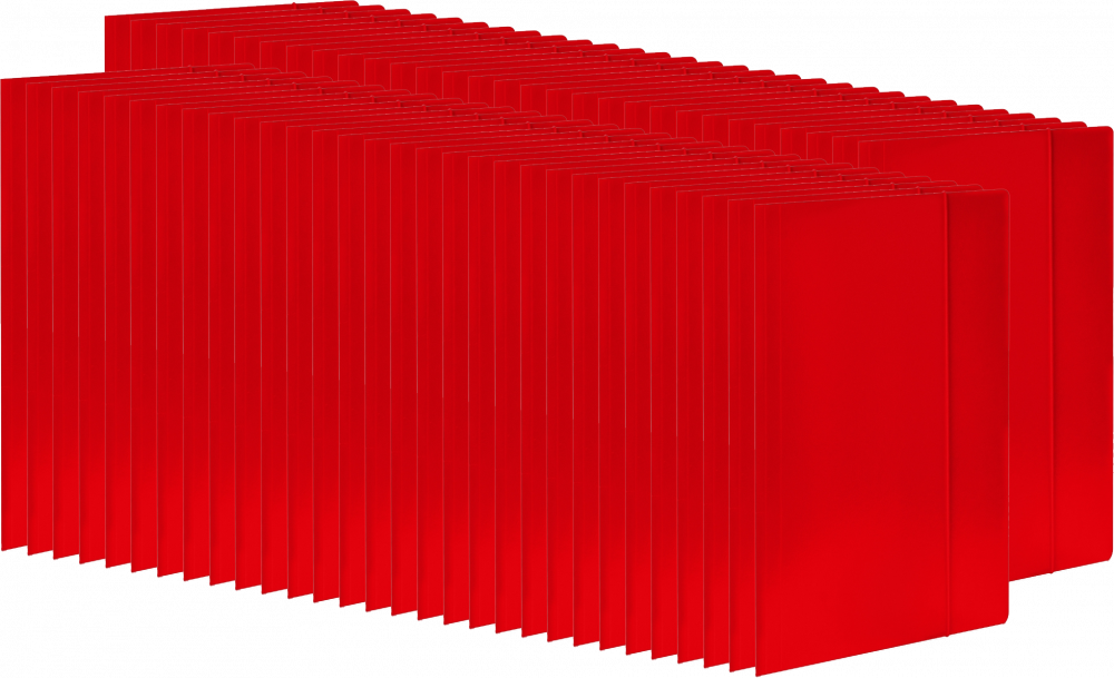 60x Teczka kartonowa z gumką VauPe Economy, A4, 380 g/m2, 20 mm, czerwony