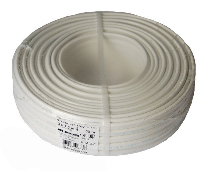 Przewód elektryczny AKS ZIELONKA YDYP 3x1,5 (50m)