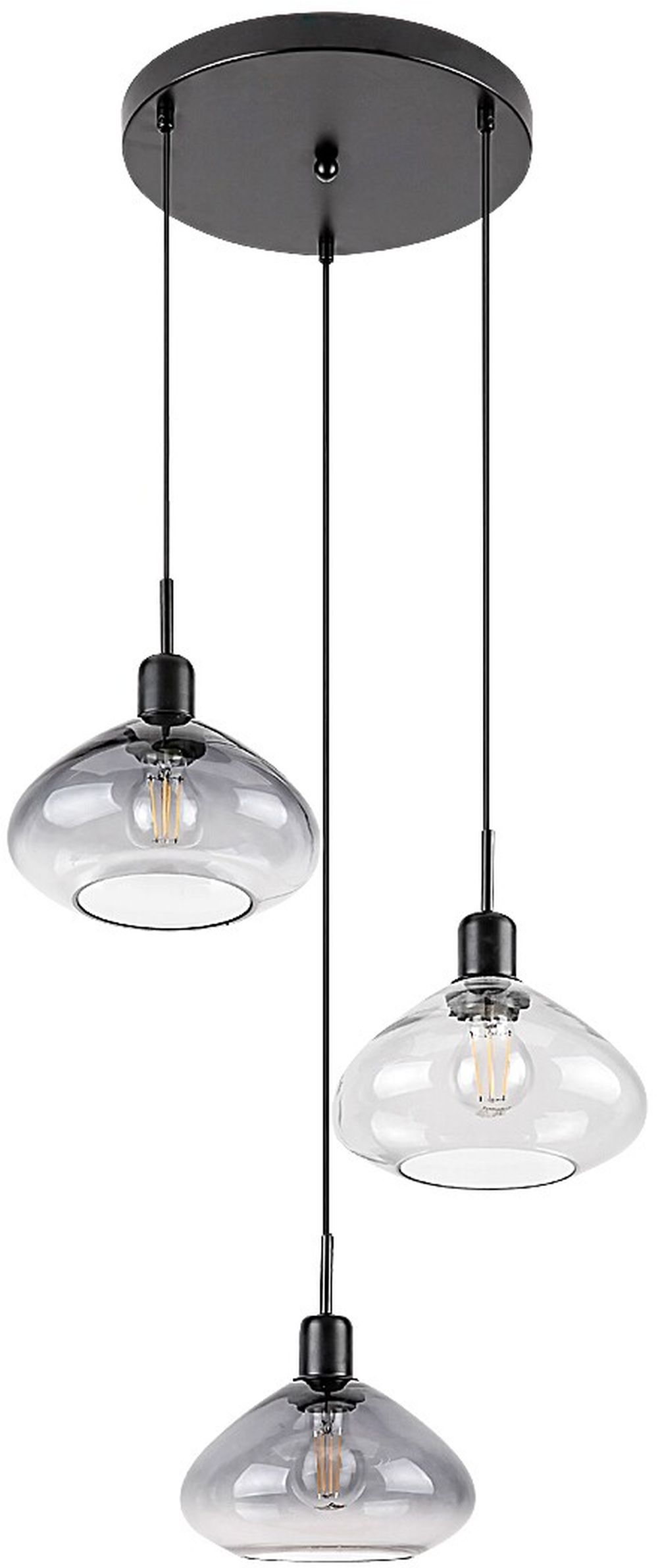 Rabalux Dvora lampa wisząca 3x40W czarny mat 72023