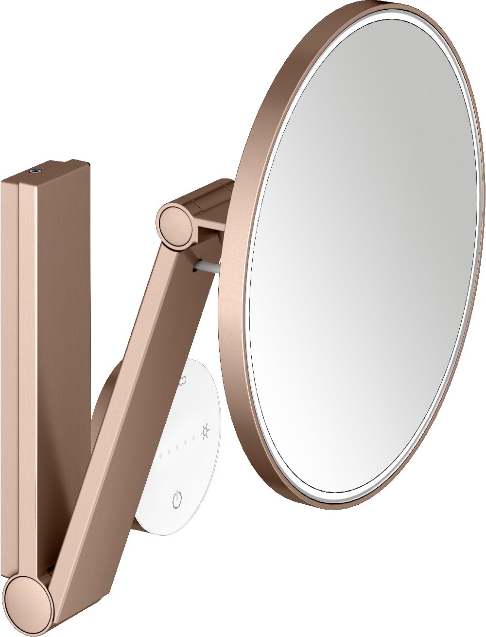 Keuco Cosmetic mirrors lusterko kosmetyczne 21,2x31,8 cm okrągłe z oświetleniem czerwone złoto szczotkowane 17612299002