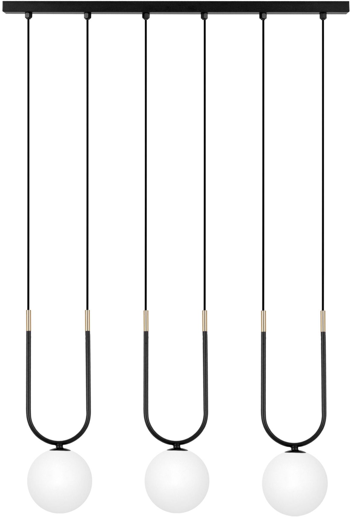 Kaja Enzo lampa wisząca 3x10 W biała-czarna-złota K-5591