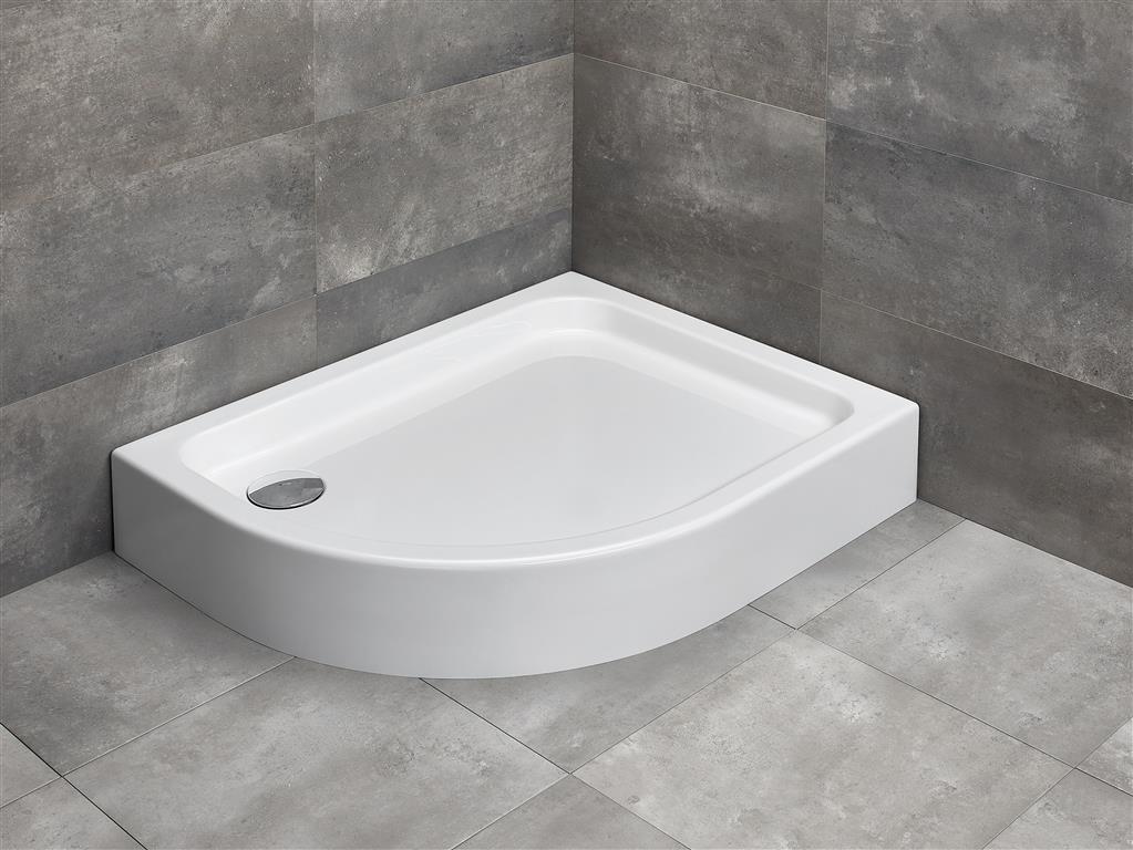 Radaway Laros E Compact brodzik 100x80 cm półokrągły prawy biały SLE81017-01R