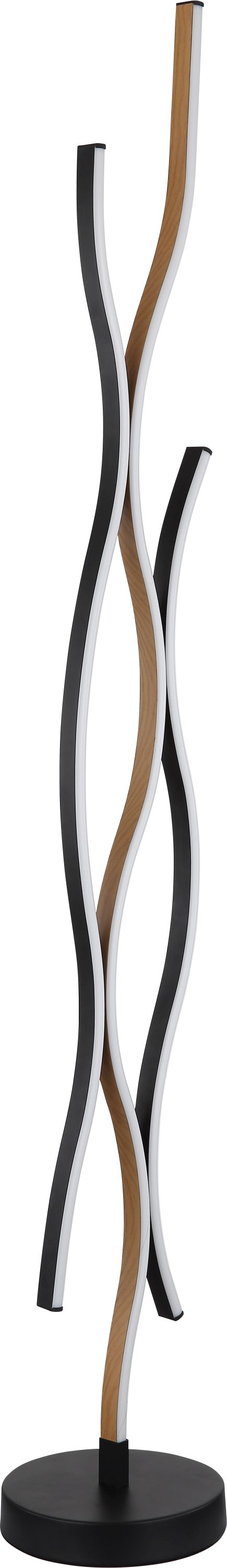 Globo Lighting Geronimo lampa stojąca 3x28W czarny mat/drewno 67206SW