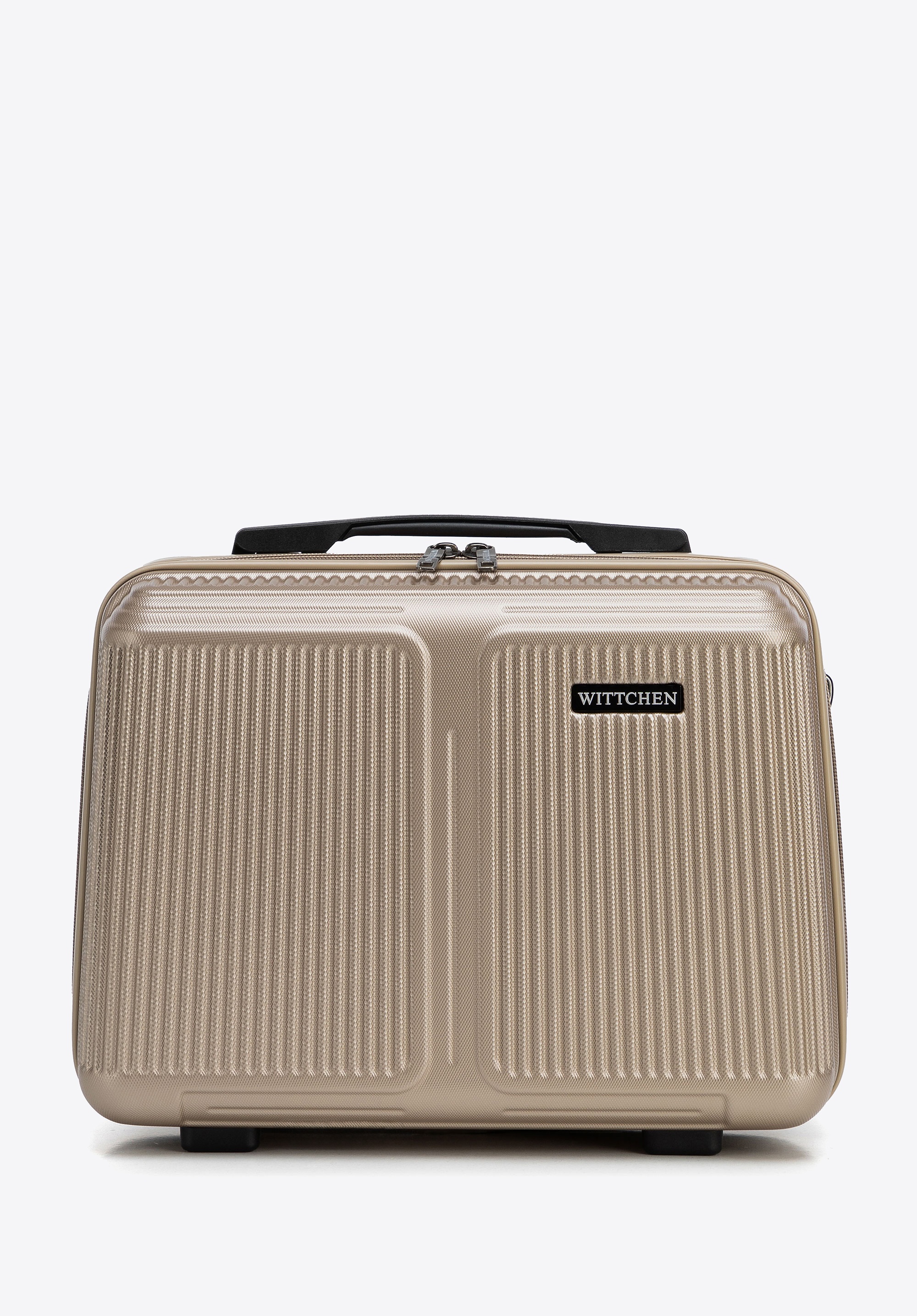 Kosmetyczka z ABS-u w drobne paski złota