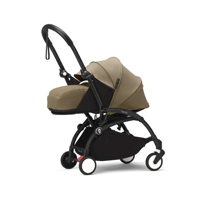 Stokke Yoyo 3 - wózek spacerowy z zestawem dla noworodków-Toffee/ Czarna rama