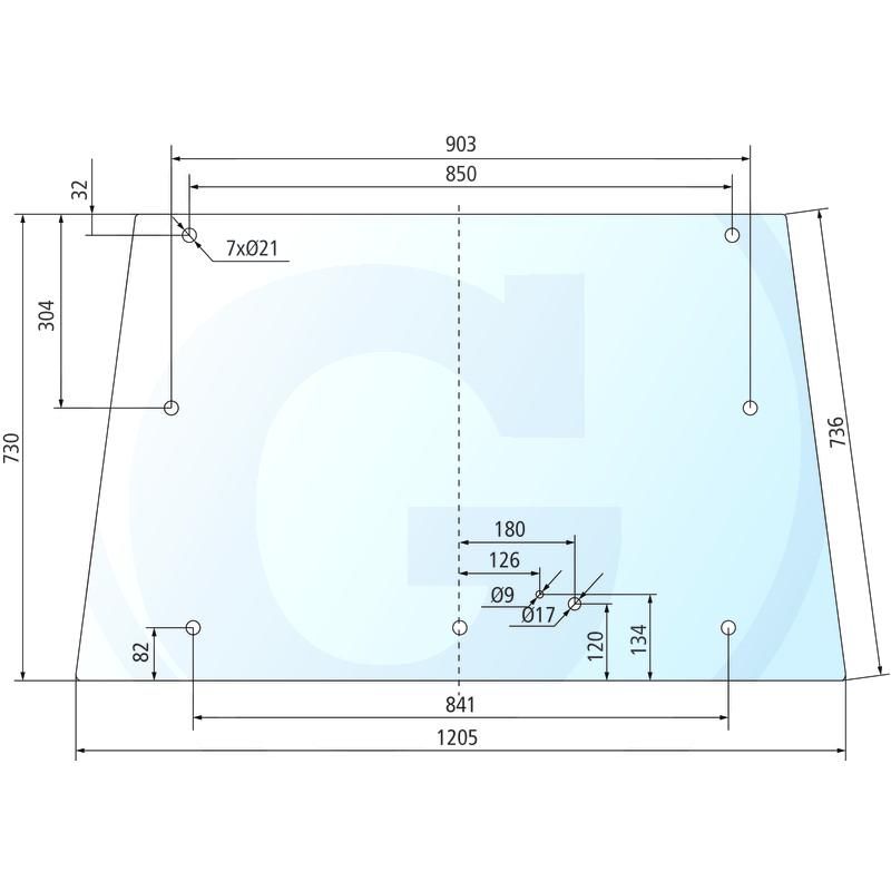 Szyba tylna Landini 3306547M2, 3303023M1