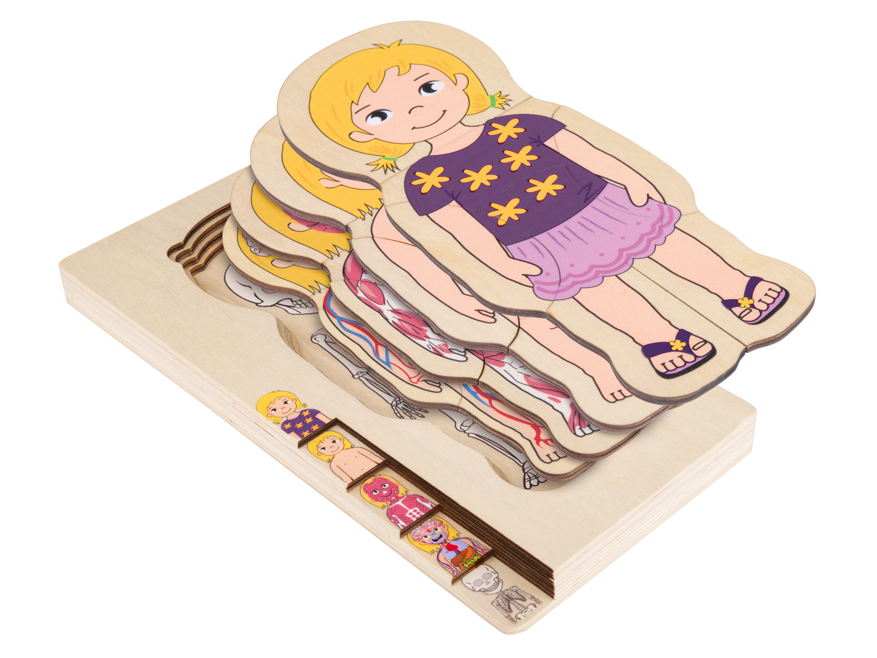 lupilu Drewniana układanka edukacyjna Dziewczynki