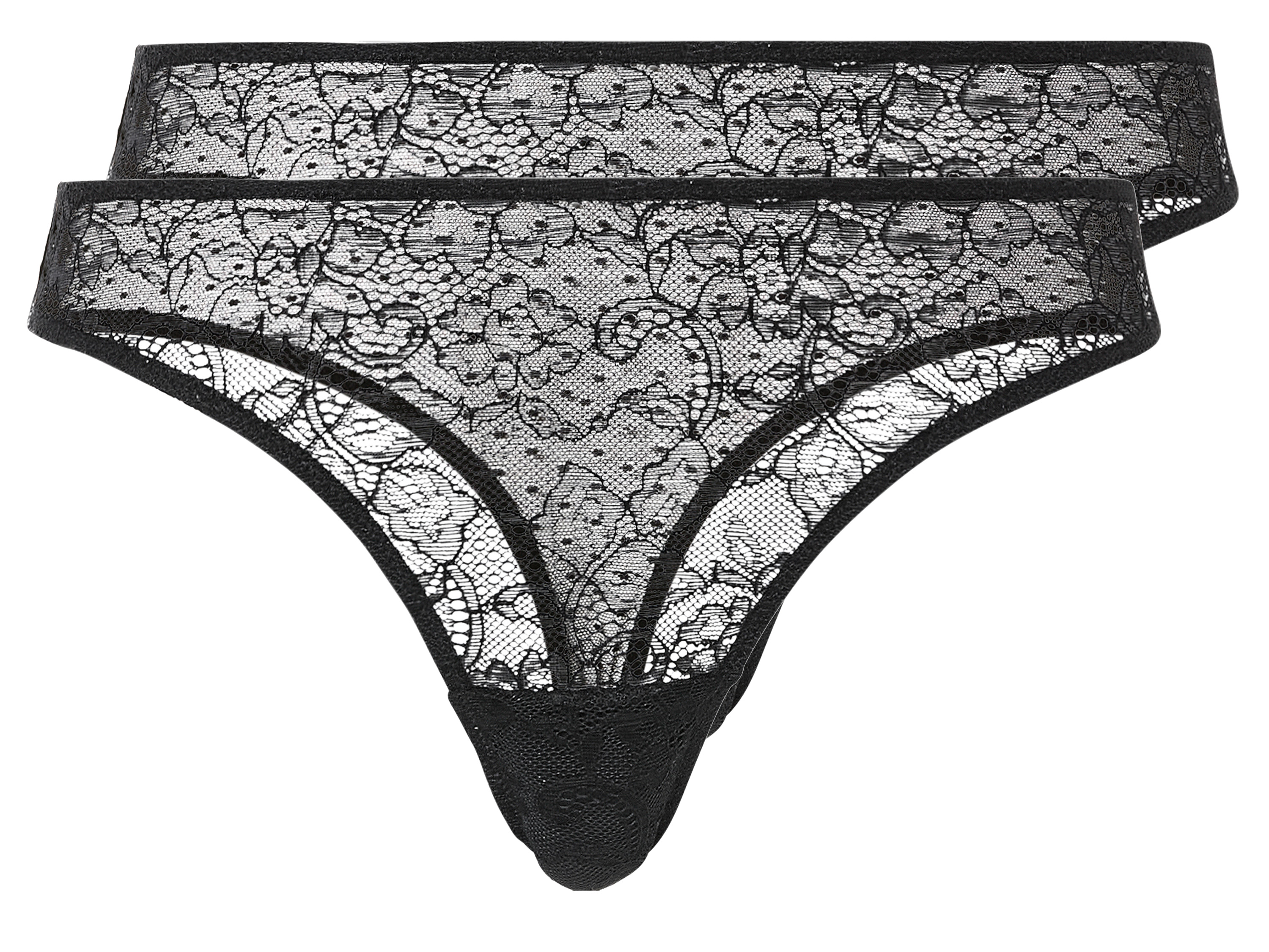 esmara Stringi damskie, 2 pary Czarny, M40/42