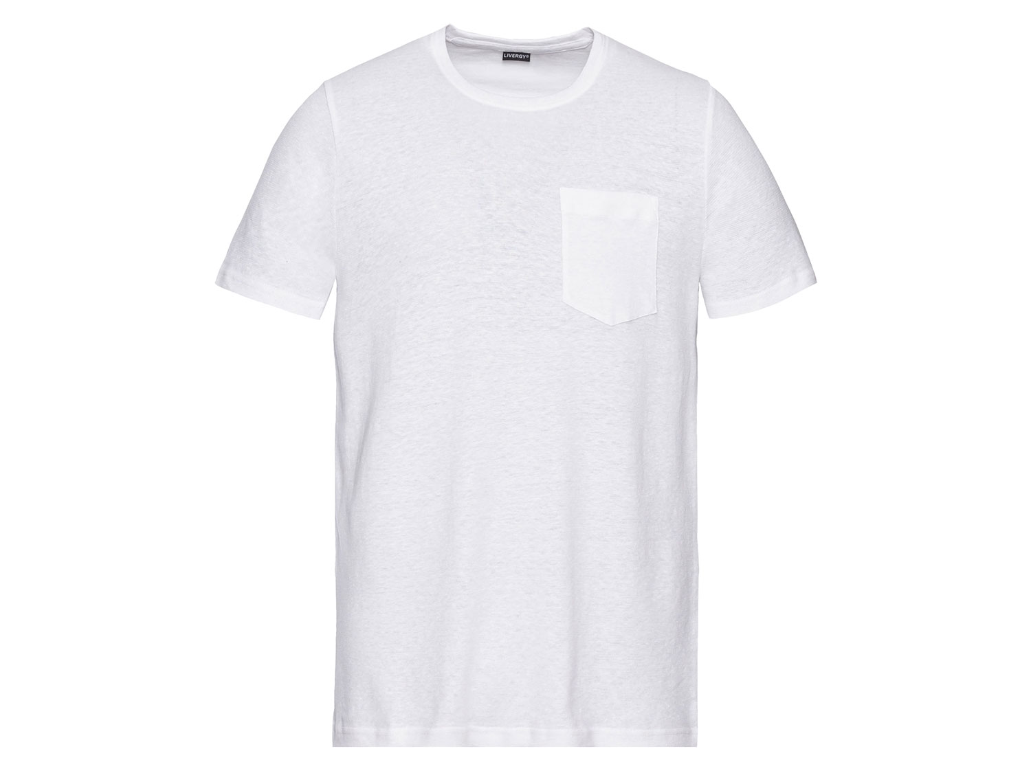 Livergy T-shirt męski z lnu i bawełny L52/54, Biały