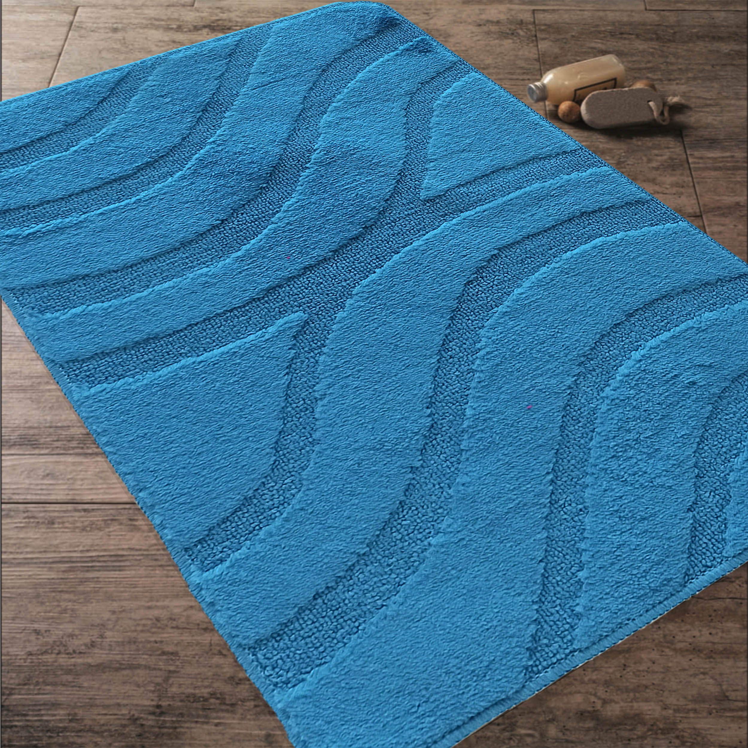 Komplet Dywaników Łazienkowych Montana Symphony - Niebieski Pod WC Antypoślizgowy