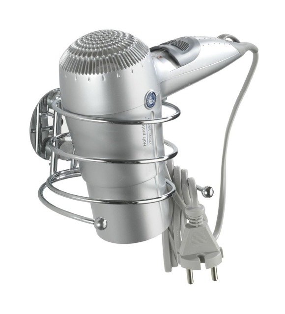 Darmowa Dostawa - Uchwyt na suszarkę do włosów Wenko Turbo-Loc rund Stahl 18770100