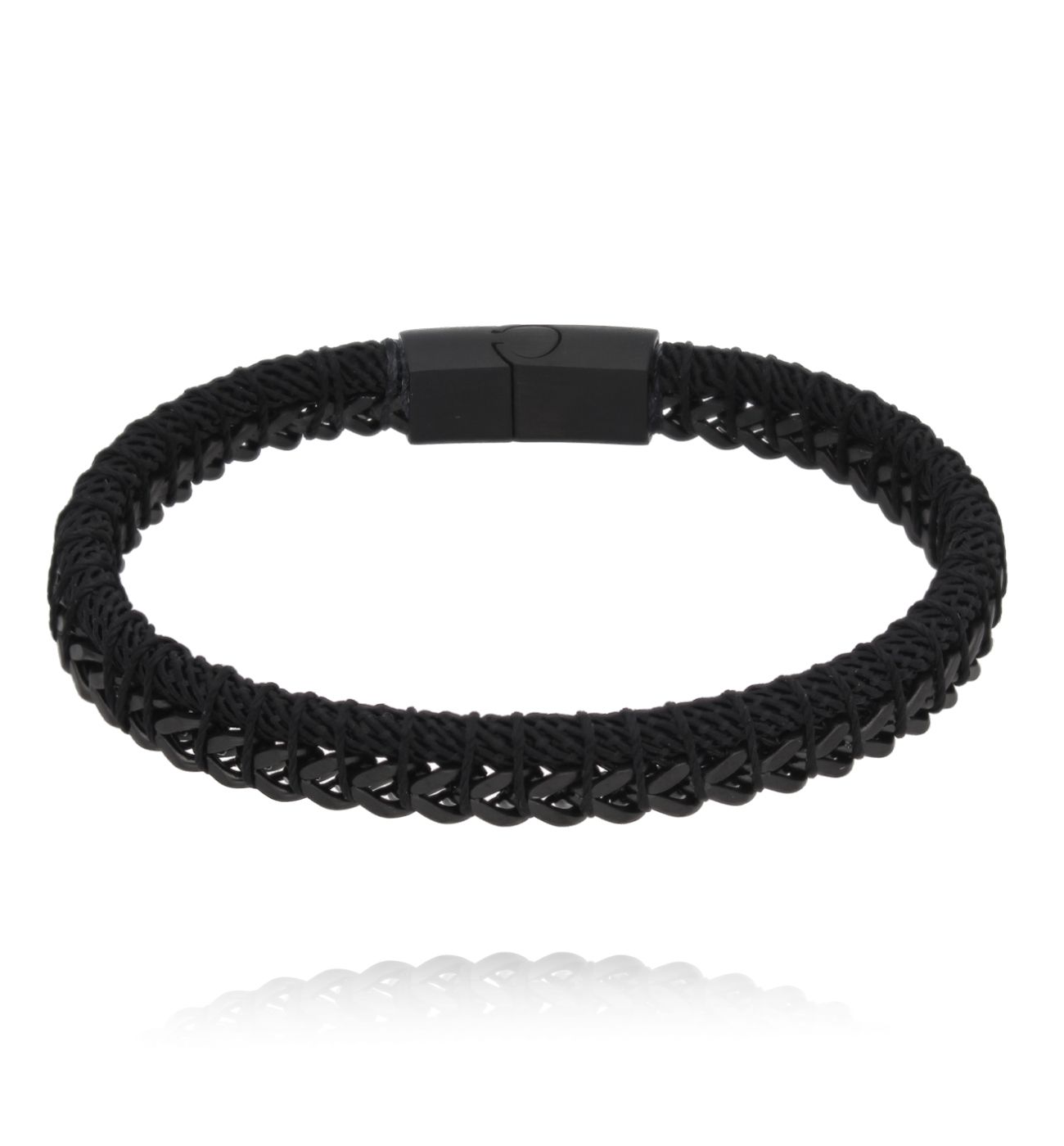 Bransoletka męska czarna Agapito BMITC0768