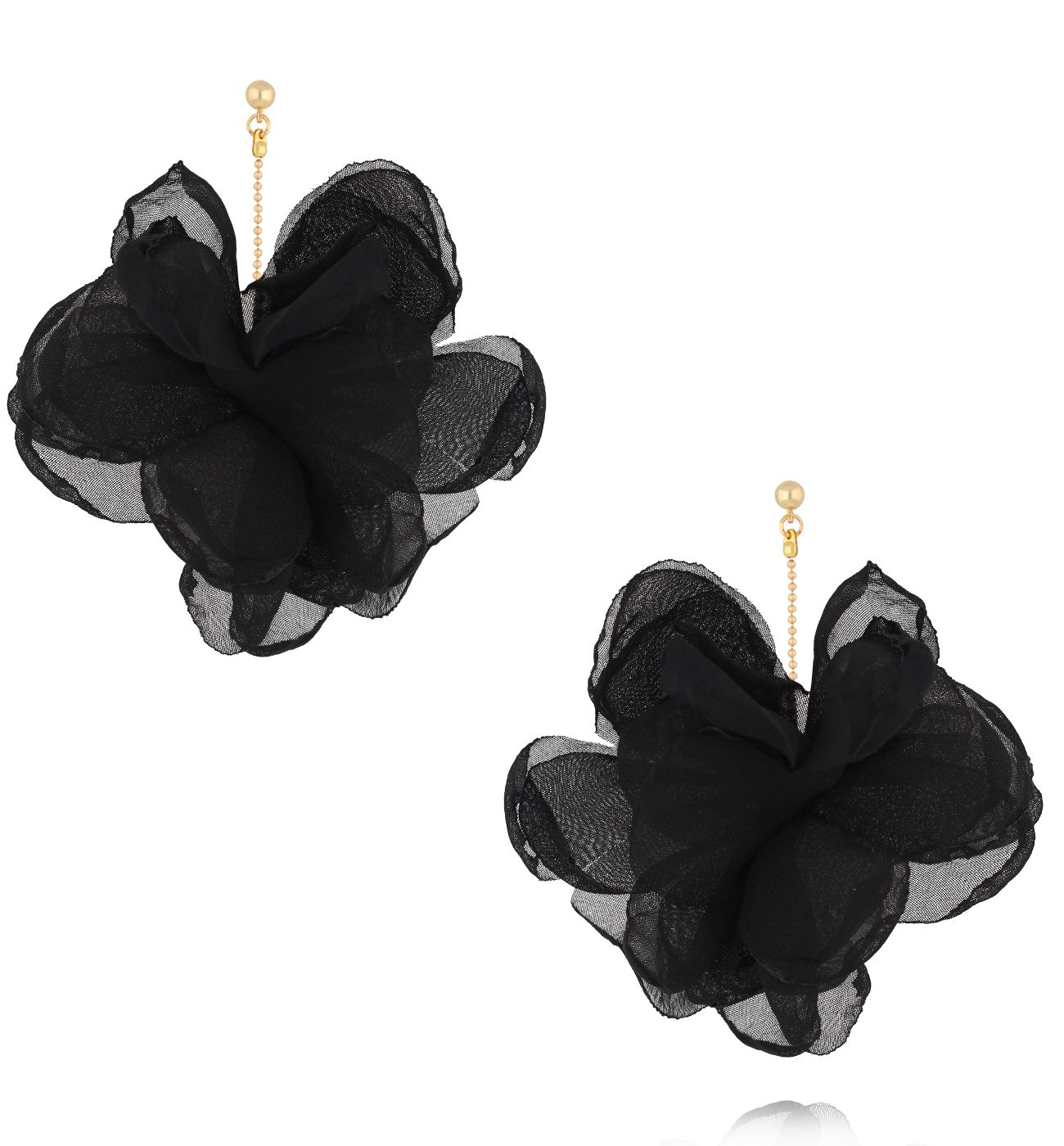 Kolczyki czarne z tkaniną - By Dziubeka