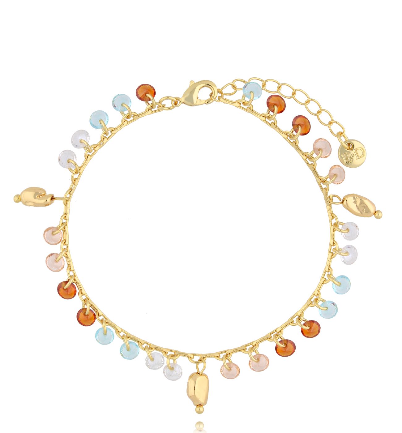 Bransoletka złota z kryształkami - By Dziubeka