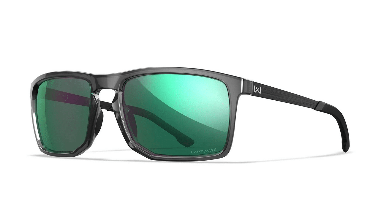 Wiley X Okulary Axe Captivate Polarized Green Mirror/Gloss Crystal Grey