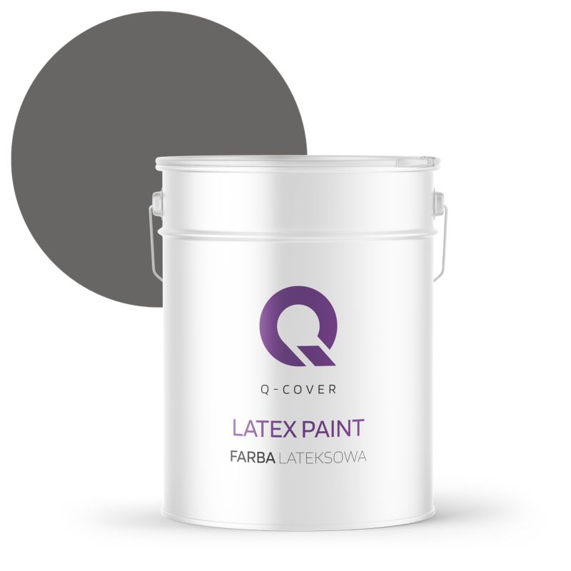Farba Lateksowa Do Ścian i Sufitów Q-Cover Grafitowy H1213 Głęboki Mat 10L