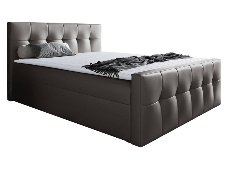 Łóżko kontynentalne MIRJAN 24 Malibu 120x200 ekoskóra mysi szary 1 szt.