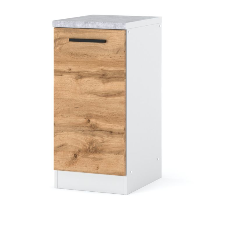 Szafka Kuchenna Hurtownia-Mebli Stojąca Blanka dolna D40 40cm Biały Mat Dąb Wotan 40x47x85 cm 1szt.