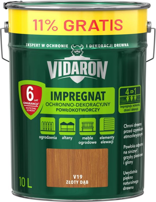 Impregnat do drewna Vidaron złoty dąb 9 l + 11%