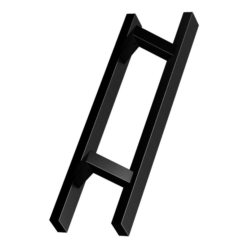 Pochwyt do drzwi Pinox dwustronny, prostokątny, mocowanie 45 stopni (200x300 mm, AISI 304, czarny) 1 kpl.