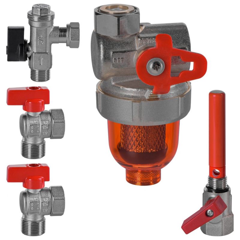 Zestaw zaworów kątowych do kotła z separatorem