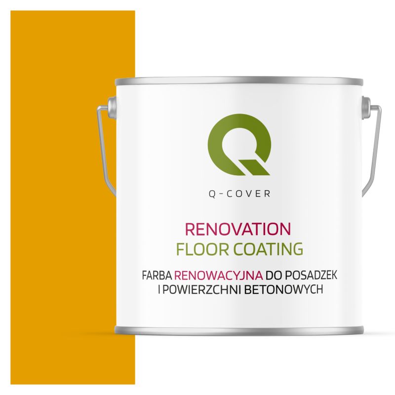 Farba Renowacyjna do Posadzek i Powierzchni Betonowych Q-Cover Żółty Złoty RAL1004 Mat 5L