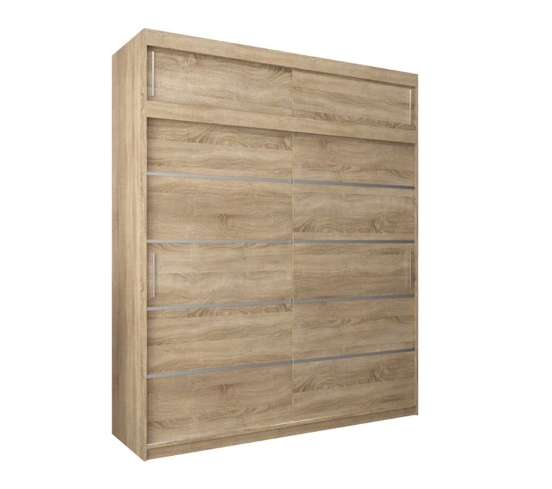 Szafa przesuwna Abiks Verona 1 200 sonoma + sonoma z nadstawką 1 szt.