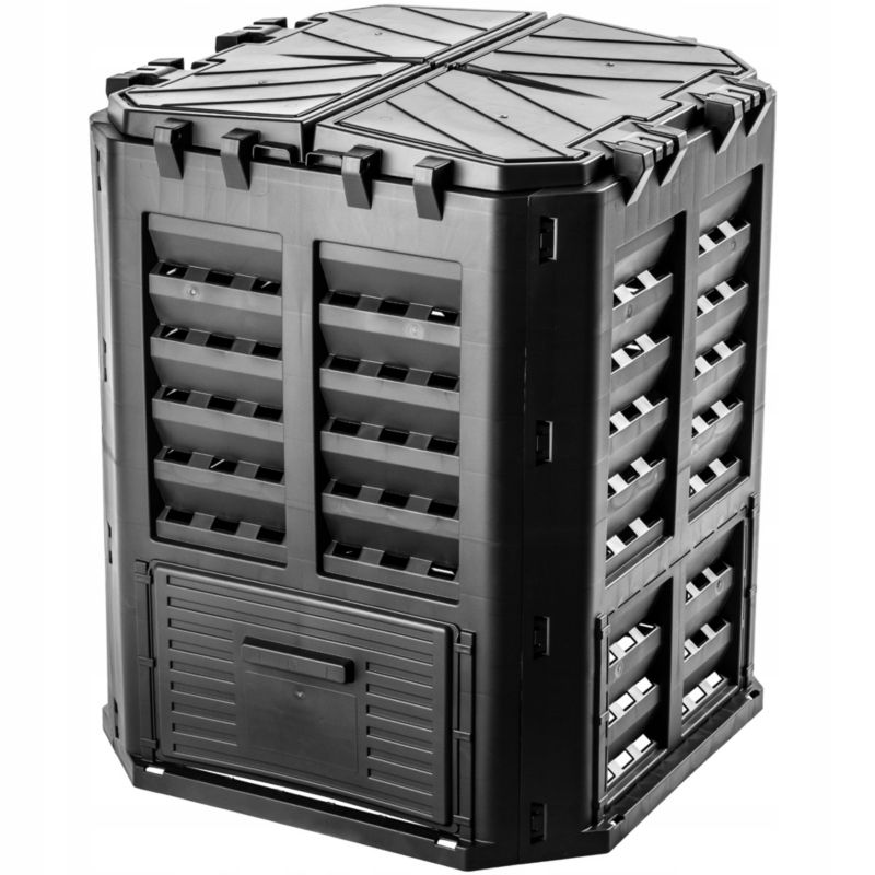 Kompostownik KADAX Czarny modułowy Ogrodowy mrozoodporny Na Nawóz Zbiornik 360L 1szt.