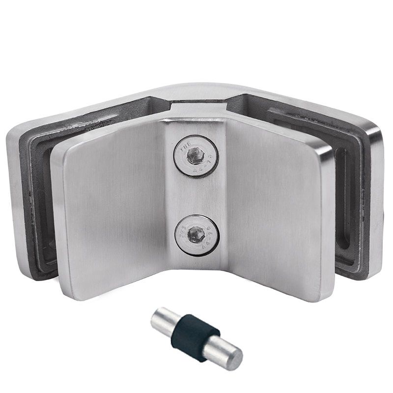 Uchwyt do szkla PINOX narozny 90 stopni 72x45mm pin zabezpieczajacy stal nierdzewna AISI 304 satyna 1 szt