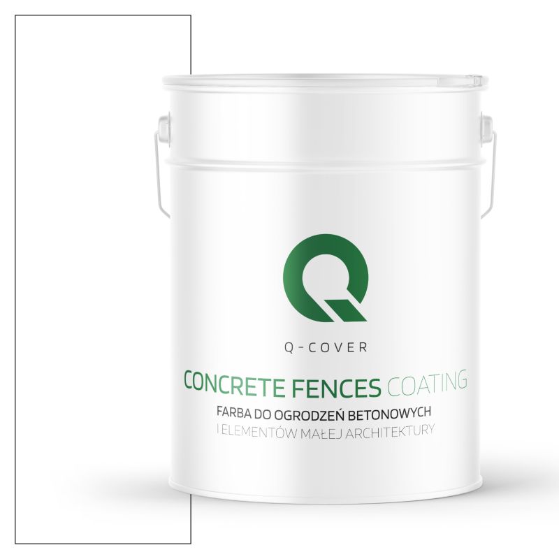 Farba do Ogrodzeń i Płotów Betonowych Q-Cover Snieżny Biały F103 10L