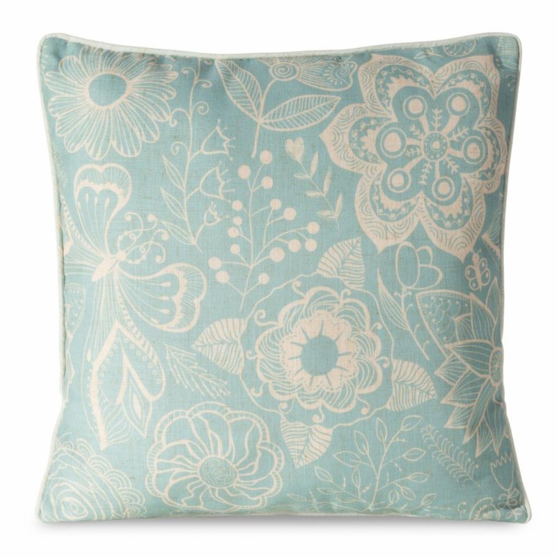 Poszewka Len/8 Eurofirany dekoracyjna na poduszkę 45x45 Niebieska 1 szt.