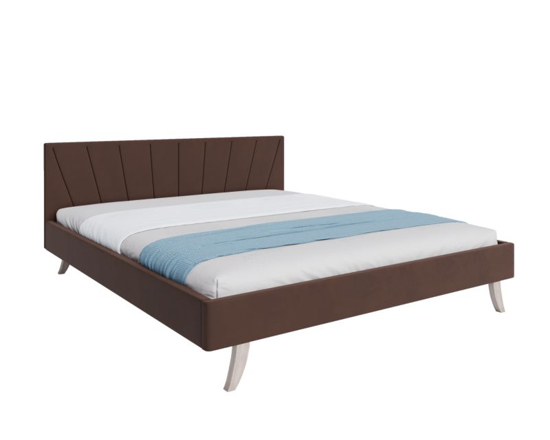 Łóżko śpijzdrowo tapicerowane MALMO 140x200 brązowe z materacem 1 szt.